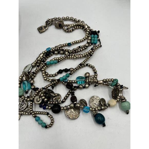 Uno de 50 Long Turquoise w/ Sea Charms "Ocean" Beaded Long Layered Necklace - Picture 11 of 12